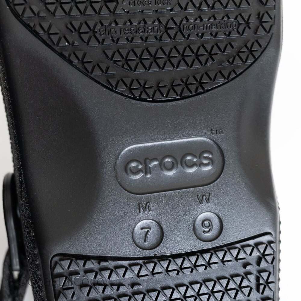 Crocs Classic Work Graphic Clog Hook & Loop Unisex M 7 / W 9 Shoes Black Glitter - Picture 10 of 10